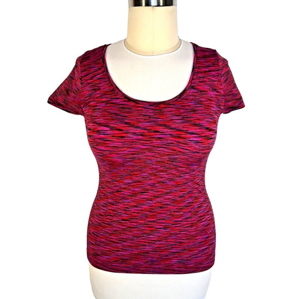 Serenity Tee Women's L Short Sleeve Performance Stretch Ribbed Sides Space Dye